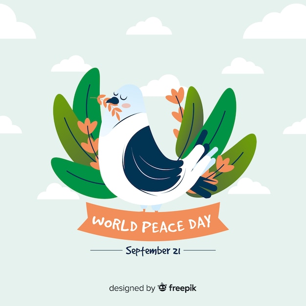 Vector gratuito bonito fondo del día de la paz