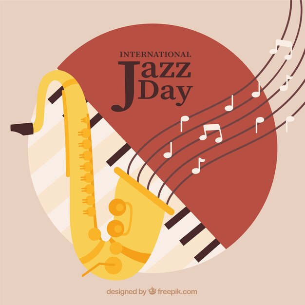Bonito fondo dibujado a mano para el día internacional de jazz