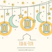 Vector gratuito bonito fondo de eid al-fitr