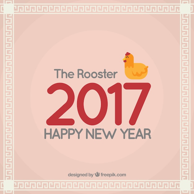 Vector gratuito bonito fondo de feliz año nuevo del gallo