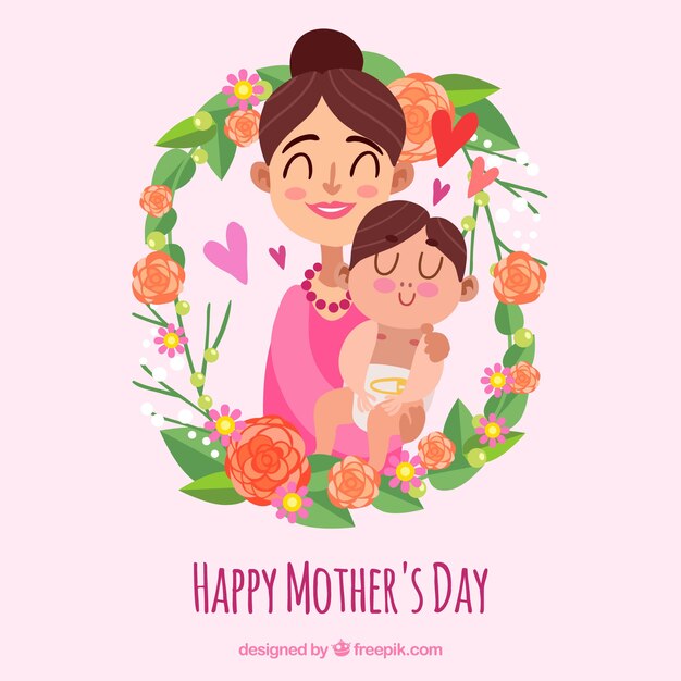 Vector gratuito bonito fondo floral del día de la madre