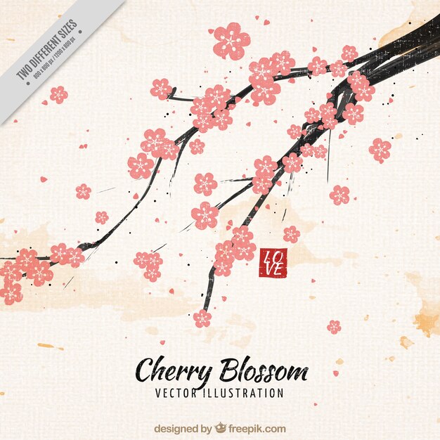 Bonito fondo de flores de cerezo vintage 