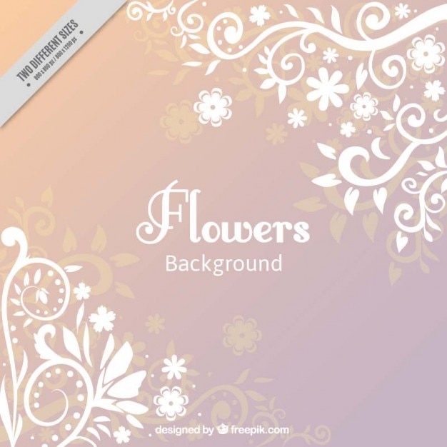 Vector gratuito bonito fondo con flores decorativas dibujadas a mano