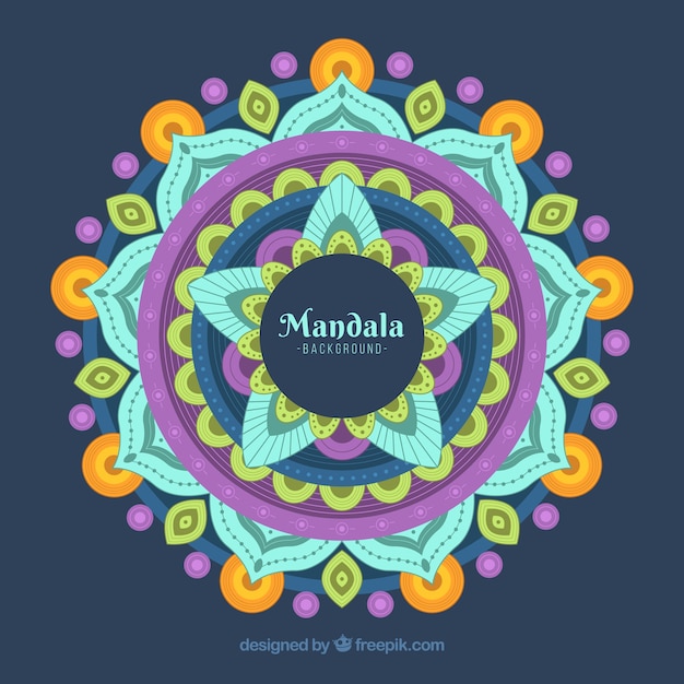 Vector gratuito bonito fondo de mandala de colores