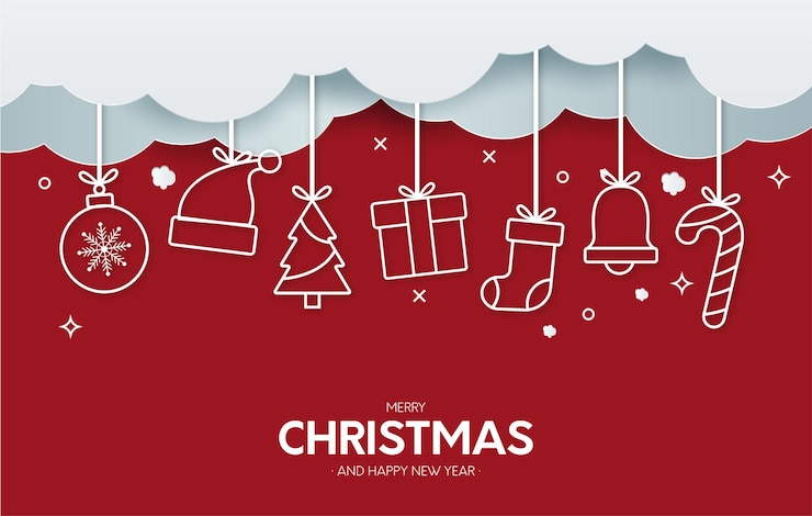 Vector gratuito un bonito fondo navideño con iconos navideños