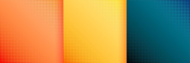 Bonito fondo de papel tapiz de semitono conjunto de tres