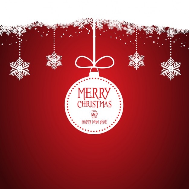 Bonito fondo rojo con una bola blanca para navidad