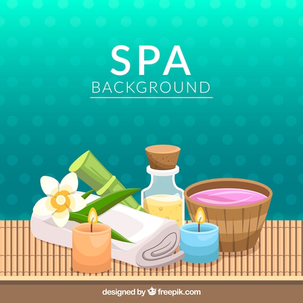 Bonito fondo de spa en diseño plano