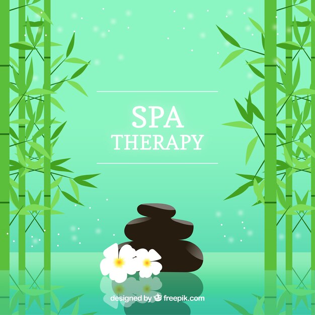 Bonito fondo de spa en diseño plano