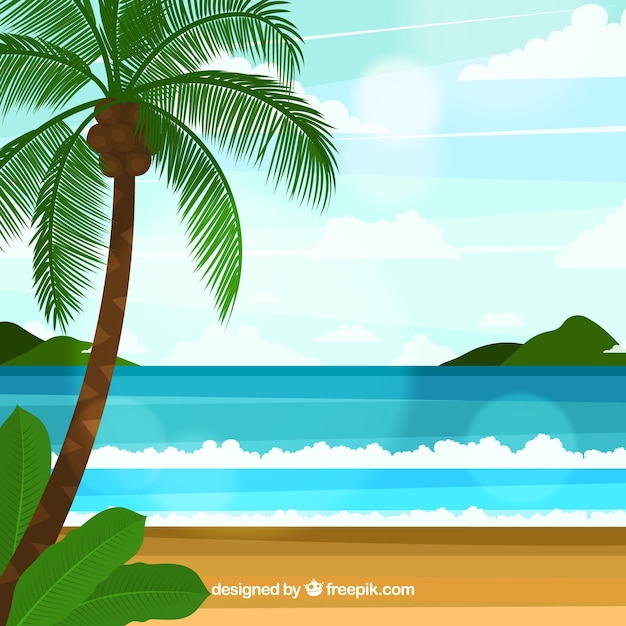 Vector gratuito bonito fondo tropical