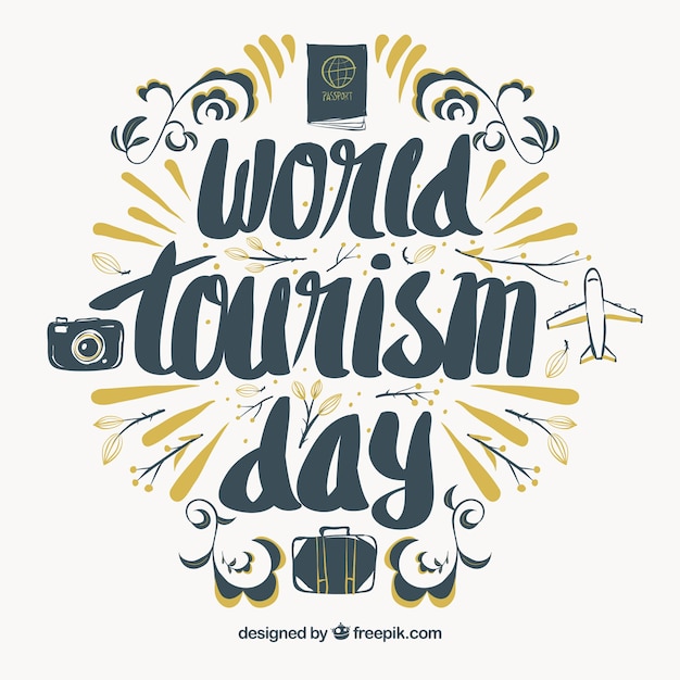 Bonito lettering para el día mundial del turismo