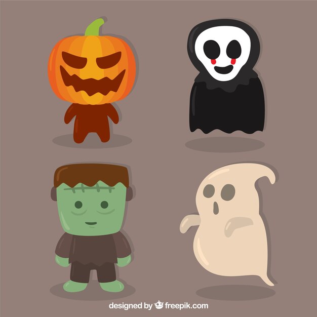 Bonito paquete de personajes de halloween