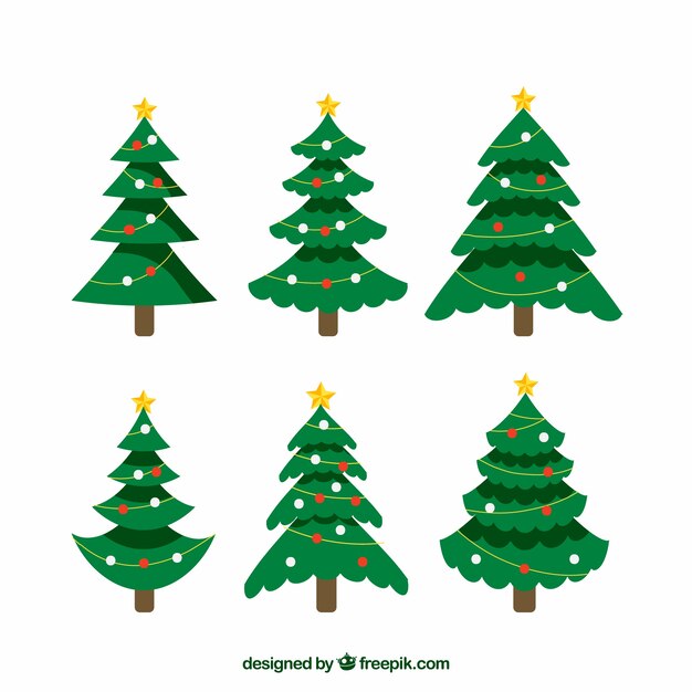 Bonitos árboles de navidad decorados