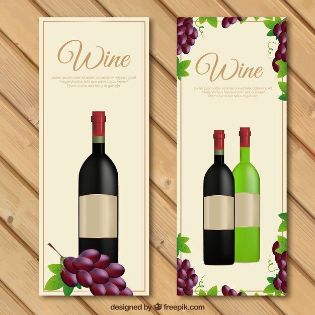 Bonitos banners con uvas