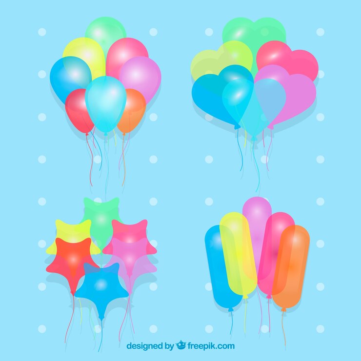 Vector gratuito bonitos y coloridos globos decorativos