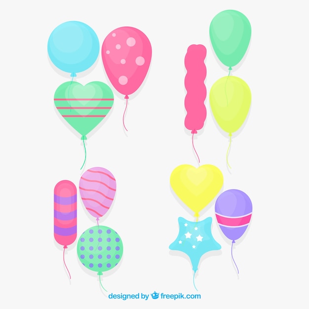 Vector gratuito bonitos y coloridos globos decorativos