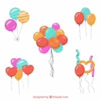 Vector gratuito bonitos y coloridos globos decorativos