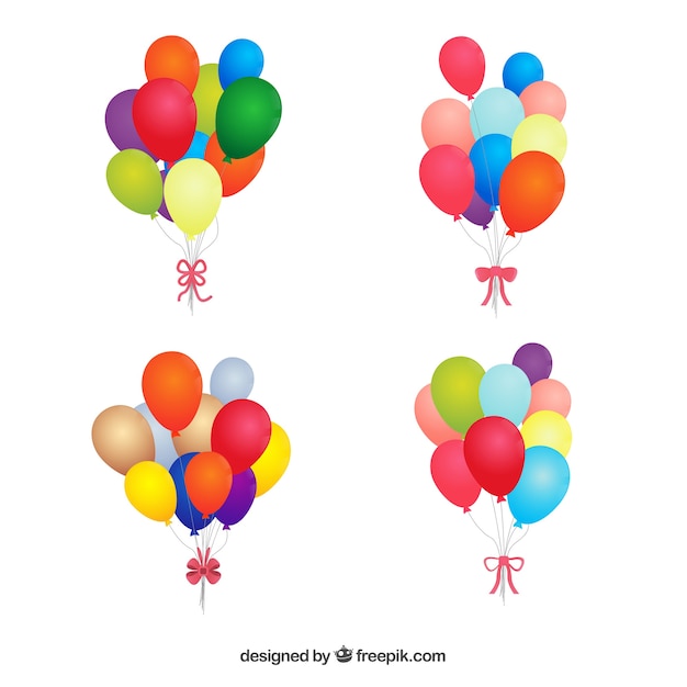 Vector gratuito bonitos y coloridos globos decorativos