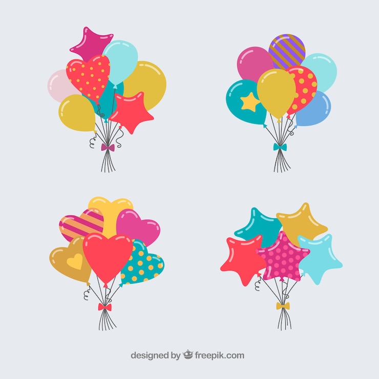 Vector gratuito bonitos y coloridos globos decorativos