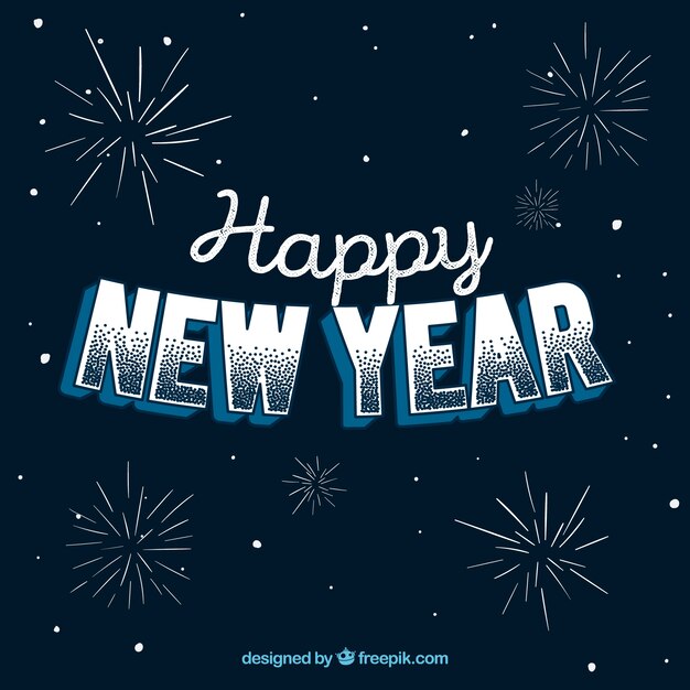 Bonitos lettering de año nuevo en estilo vintage
