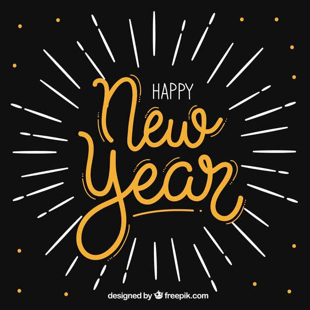 Bonitos lettering de año nuevo en estilo vintage