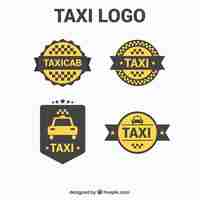 Vector gratuito bonitos logotipos minimalistas para el servicio de taxis
