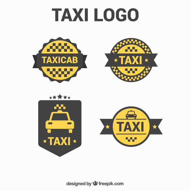 Bonitos logotipos minimalistas para el servicio de taxis 