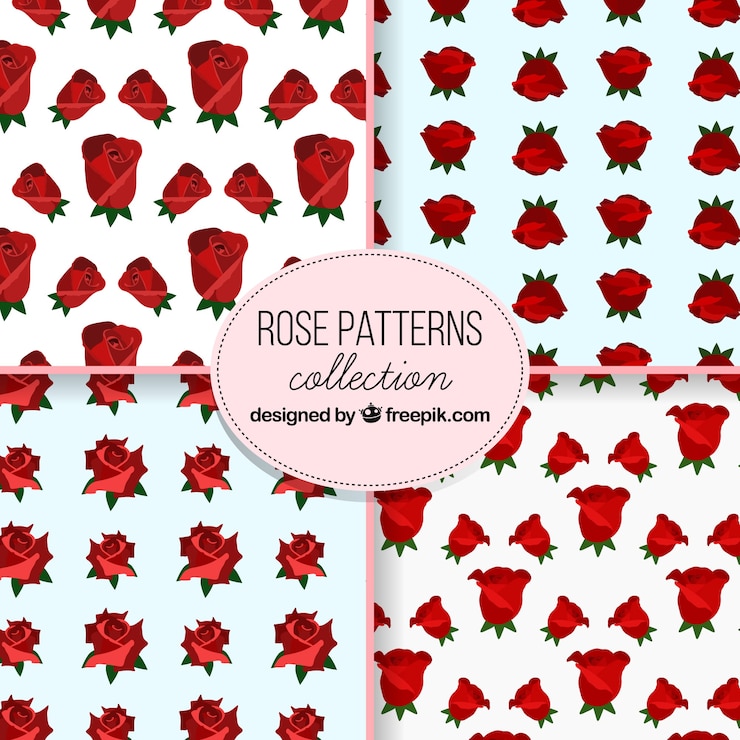 Vector gratuito bonitos patrones de rosas