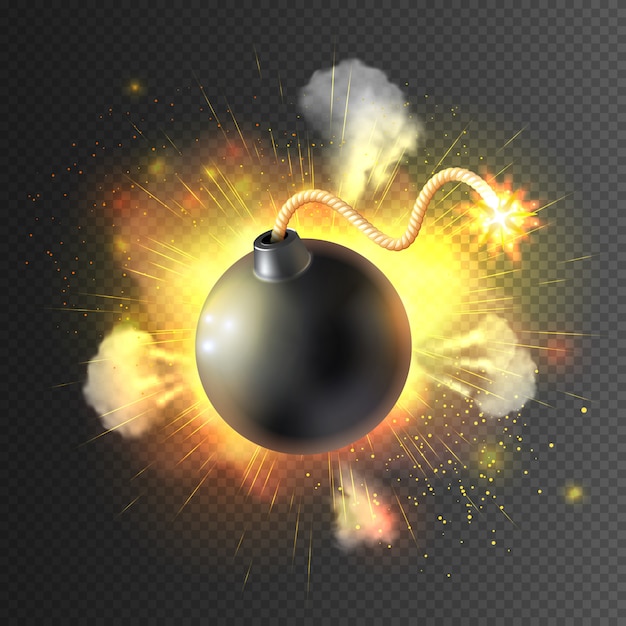 Vector gratuito boom bomb exploding festive poster print