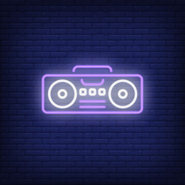 Boombox letrero de neón