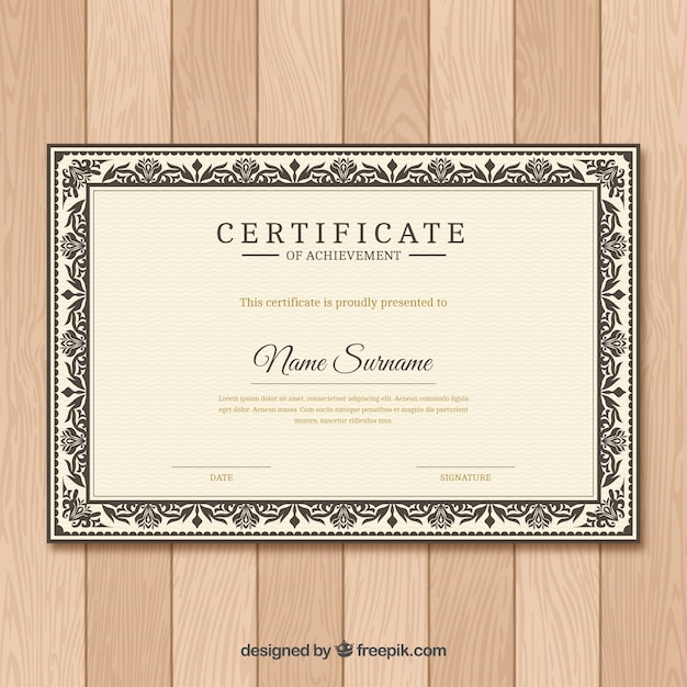 Borde de certificado ornamental