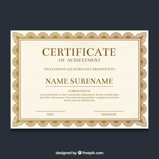 Borde de certificado ornamental