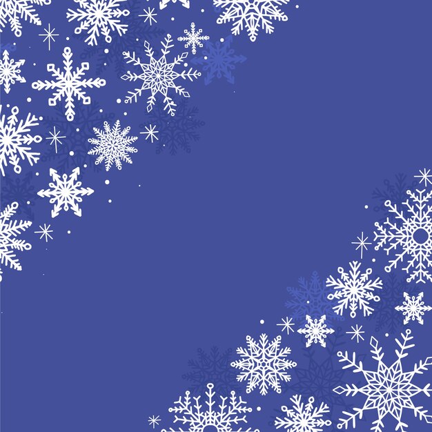 Borde de copo de nieve decorativo dibujado a mano