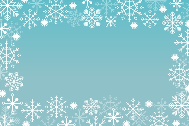 Borde de copo de nieve degradado dibujado a mano