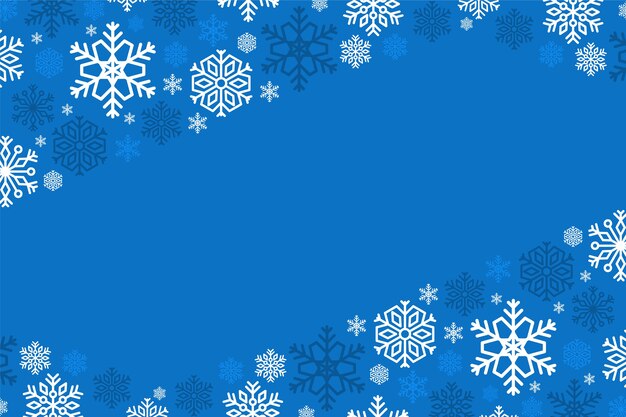 Borde de copo de nieve de diseño plano