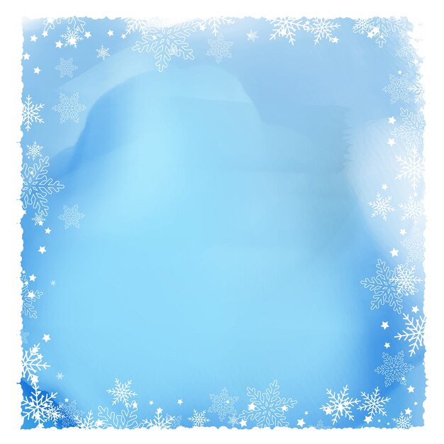 Borde de copo de nieve en una textura de acuarela