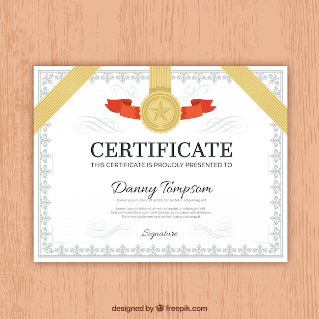 Vector gratuito borde decorativo de certificado con estilo vintage