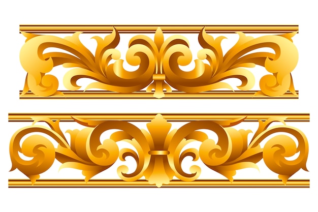 Vector gratuito borde dorado ornamental