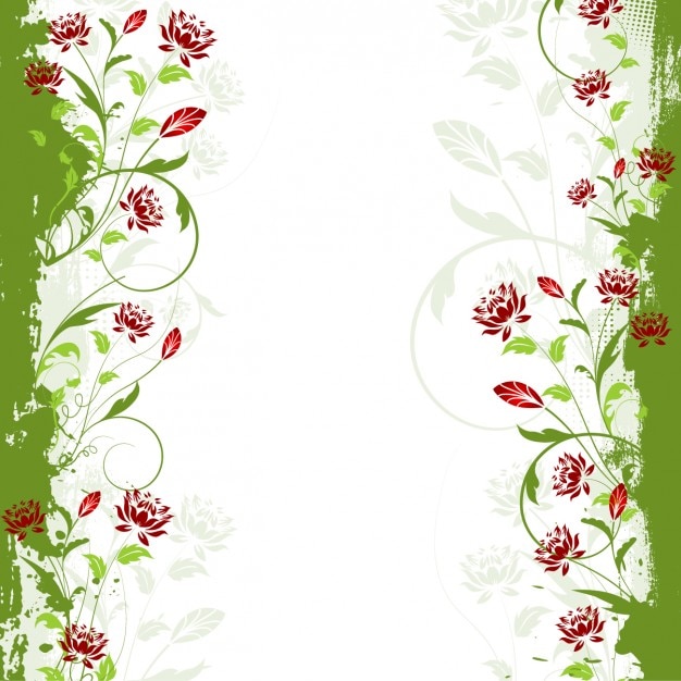 Vector gratuito borde floral verde