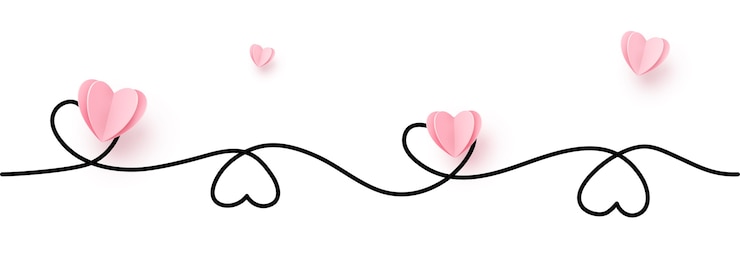 Vector gratuito borde de forma de corazón de línea continua con corazón de papel realista