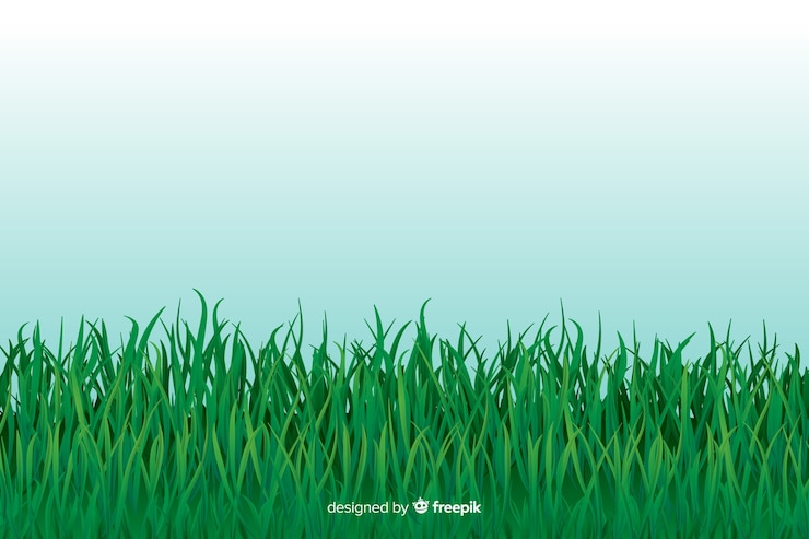 Vector gratuito borde de hierba estilo realista.