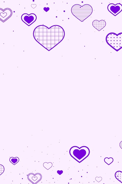 Borde morado decorado con corazones