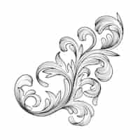 Vector gratuito borde ornamental dibujado a mano estilo barroco