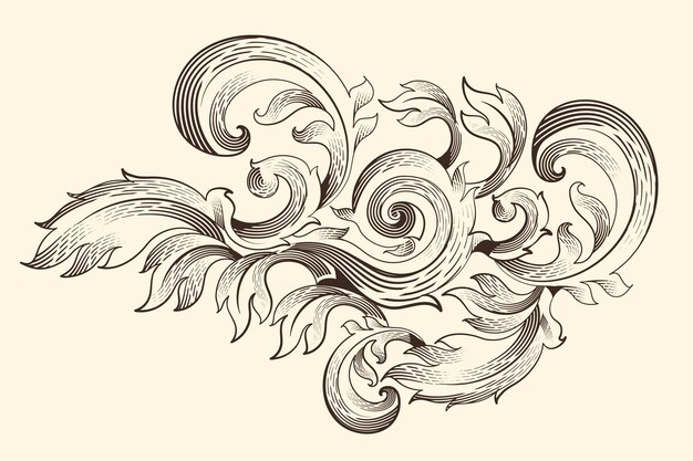 Borde ornamental de estilo barroco