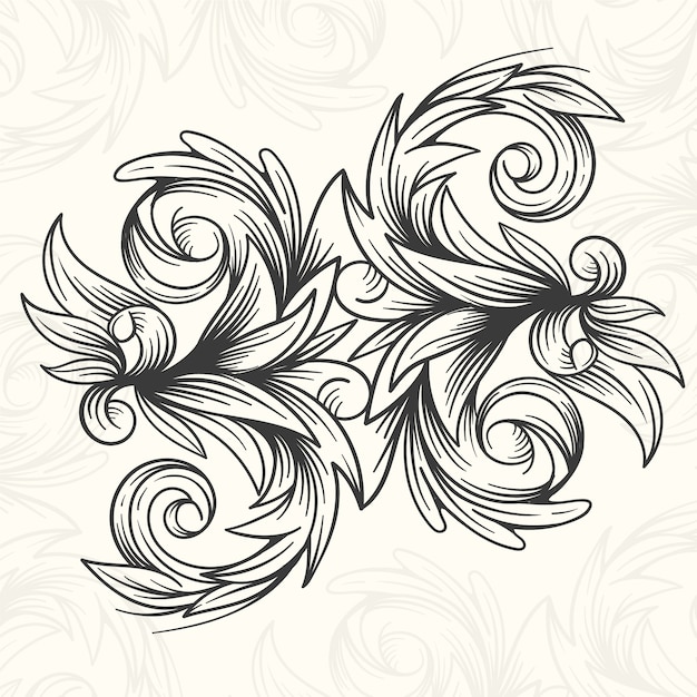 Vector gratuito borde ornamental realista dibujado a mano