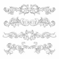 Vector gratuito borde ornamental realista dibujado a mano