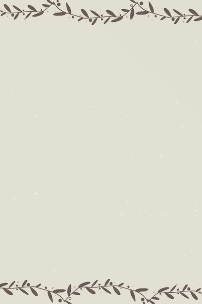 Borde de rama en vector de fondo beige