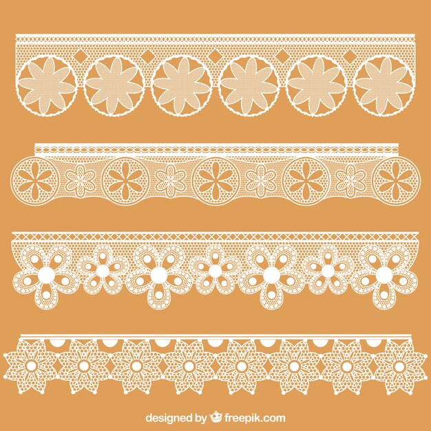 Bordes decorativos de encaje florales 
