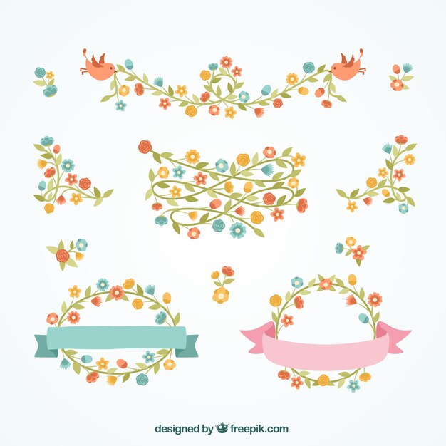 Bordes florales decorativos