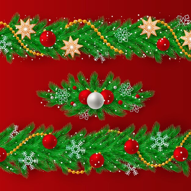 Bordes y marcos navideños realistas